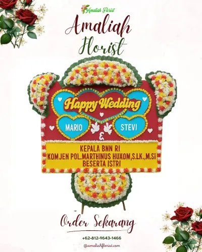 Karangan Papan Bunga Pernikahan di Mangunan